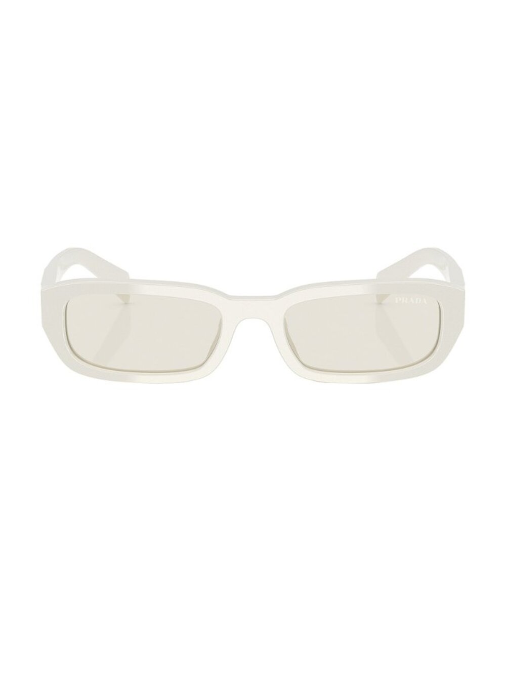Prada Narrow Rectangle Sunglasses in Dust - White